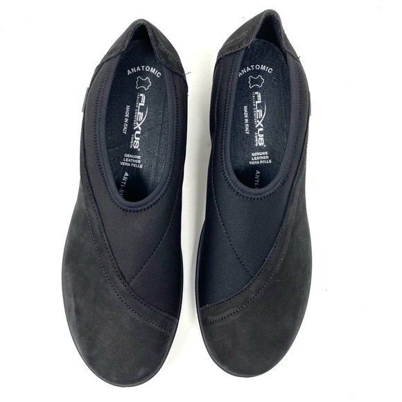 Flexus by Spring Step Sofran Black Nubuck Waterproof slip on casual shoes - Picture 5 of 8